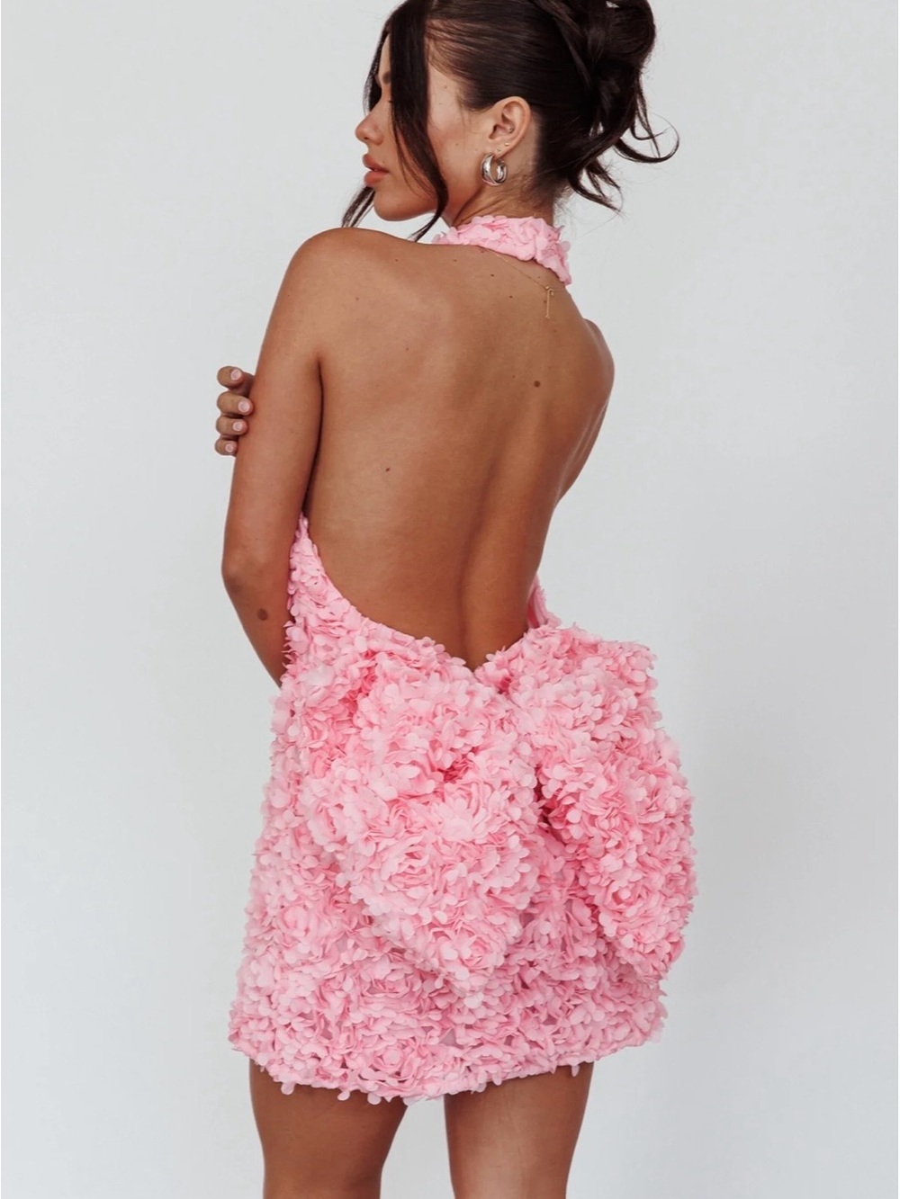 Selfie Leslie Monroe Embellished Bow Mini Dress Pink